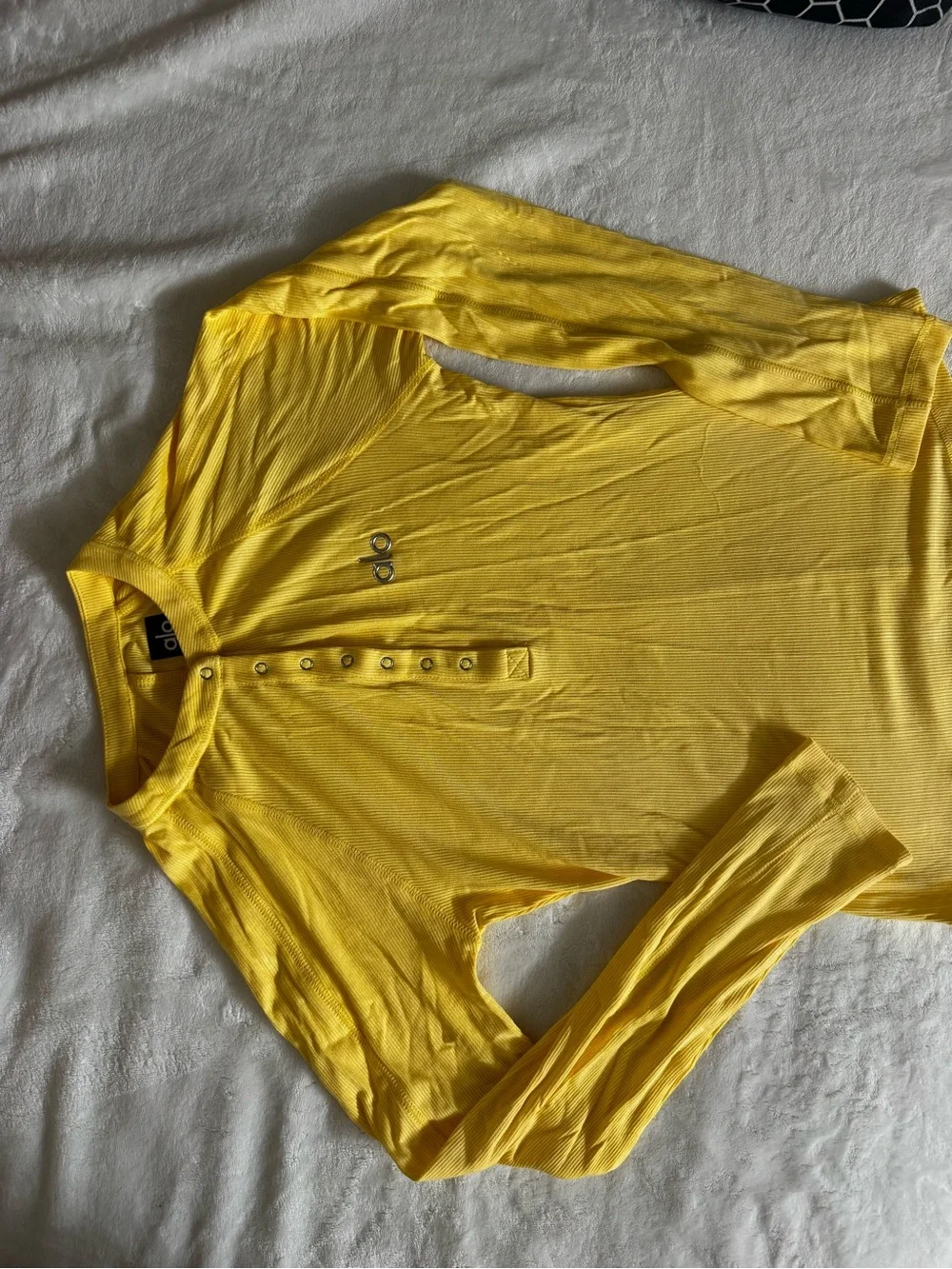 ALO Yoga Yellow Long Sleeve Henley Top